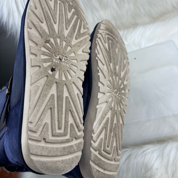 UGG Blue Winter Boots with Shearling and Studded Strap - Picture 9 of 13